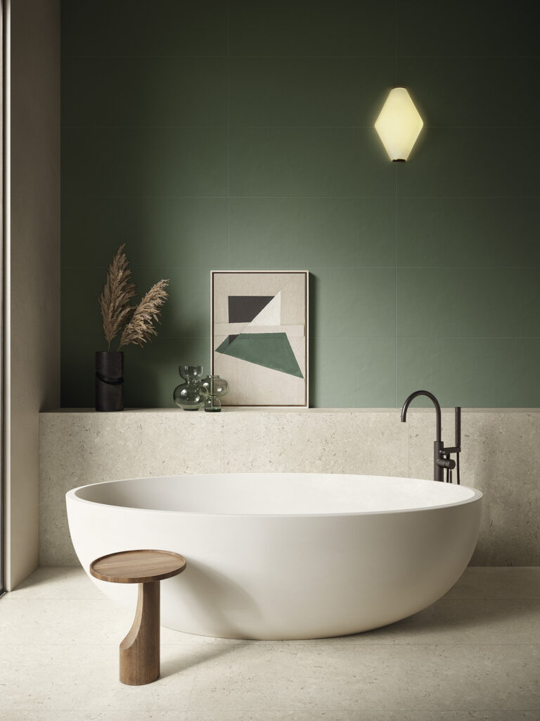 ITALON_Aura_Stone White 60x120_Surface Forest Green 50x120_SET 22